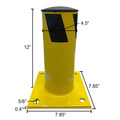 Electriduct ED 1ft Steel Pipe Safety Bollard Post- Yellow/Black Stripe TC-V-BOLLARD-12-YL-BK/TOP